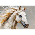 white horse rustic canvas art