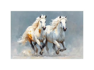 running white horses canvas print