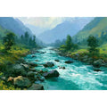 mountain river landscape canvas art