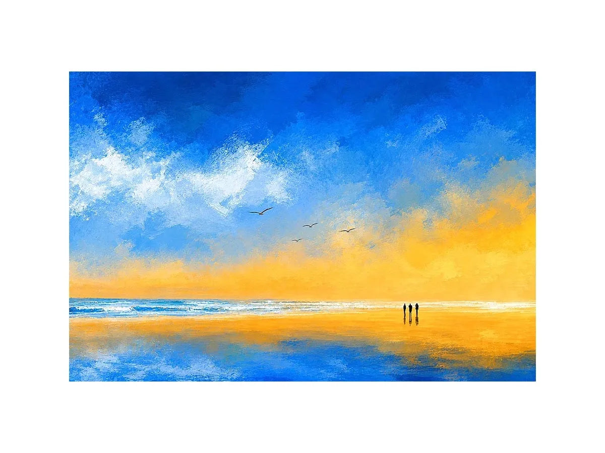abstract beach canvas art