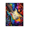 colourful guitar music canvas print