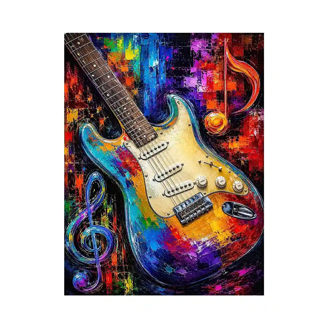 colourful guitar music canvas print