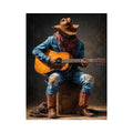 rustic cowboy guitar canvas art