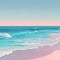 Pastel Shoreline Panoramic Canvas Print