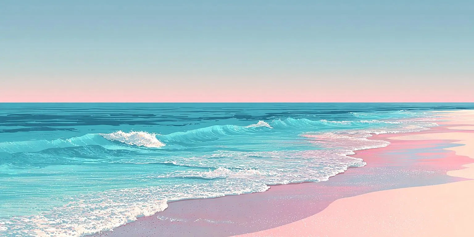 Pastel Shoreline Panoramic Canvas Print