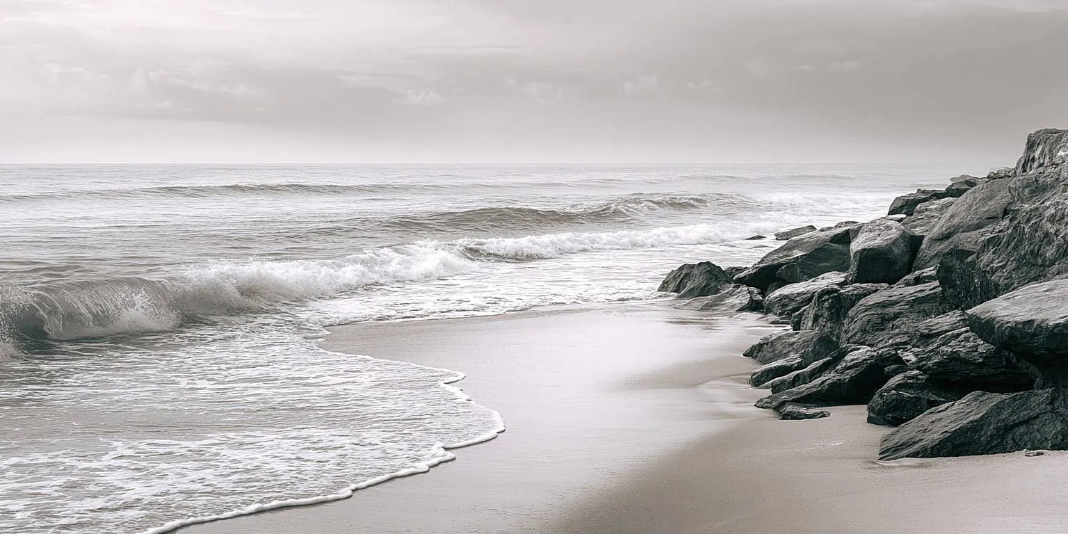 Quiet Breakwater Panoramic Canvas Print