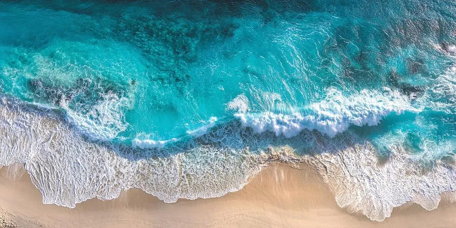 Azure Shoreline Panoramic Canvas Print