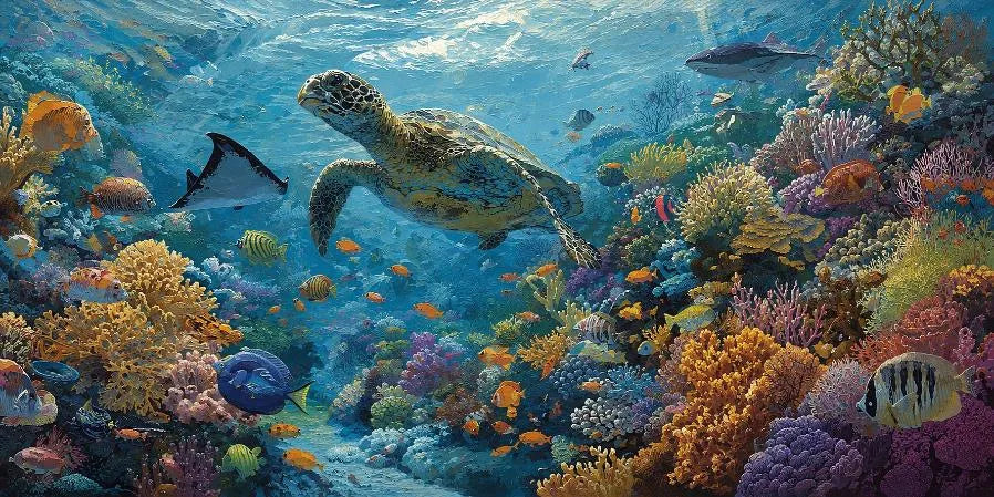 Reef Guardian Panoramic Canvas Print