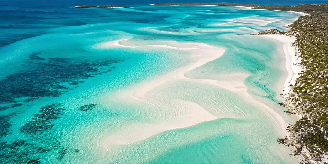 Turquoise Sandbar Panoramic Canvas Print