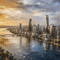 Harbor Glow Panoramic Canvas Print