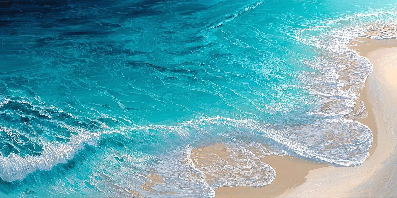 Aqua Drift Panoramic Canvas Print