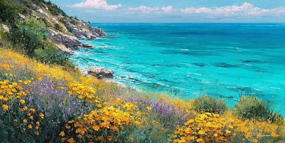 Wildflower Coast Panoramic Canvas Print