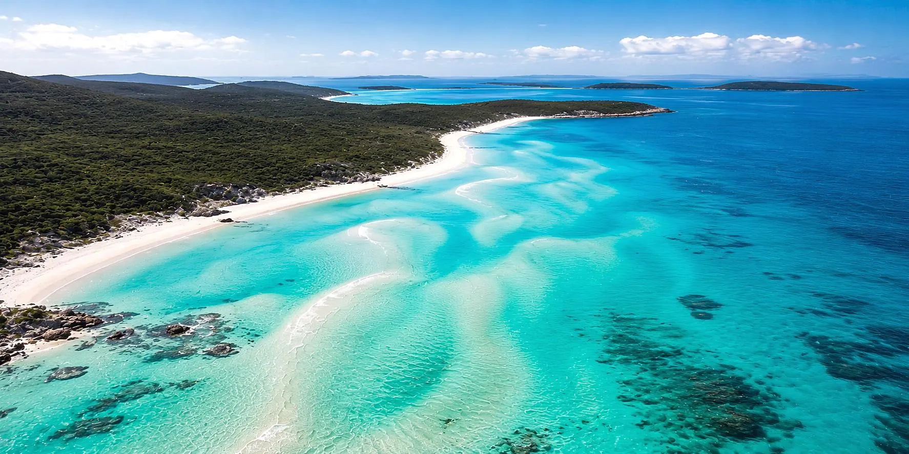 Island Shallows Panoramic Canvas Print