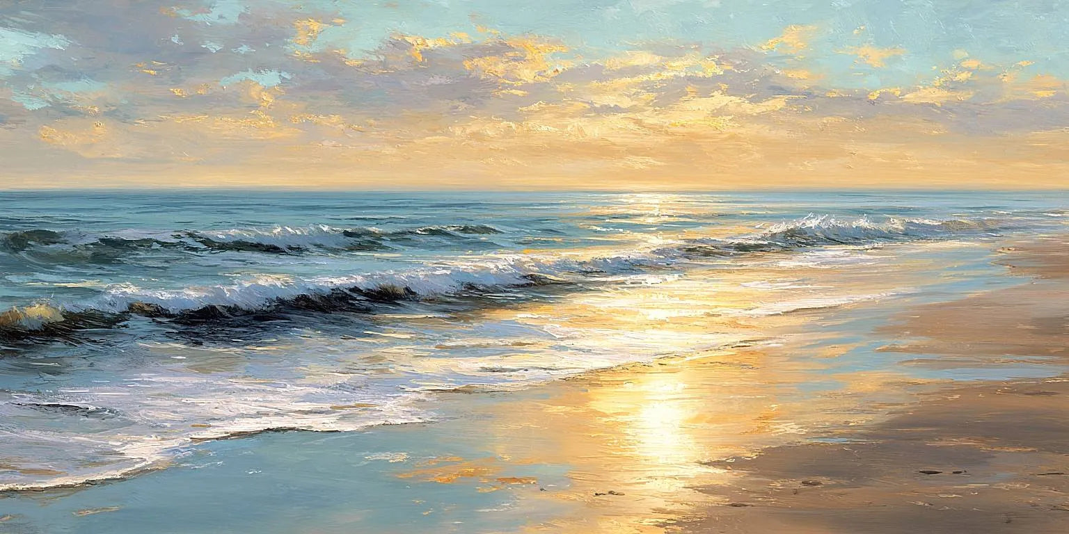 Tidal Glow Panoramic Canvas Print