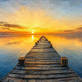 Golden Pier Panoramic Canvas Print