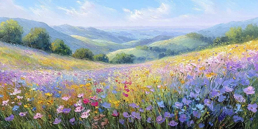 Lavender Valley Panoramic Canvas Print