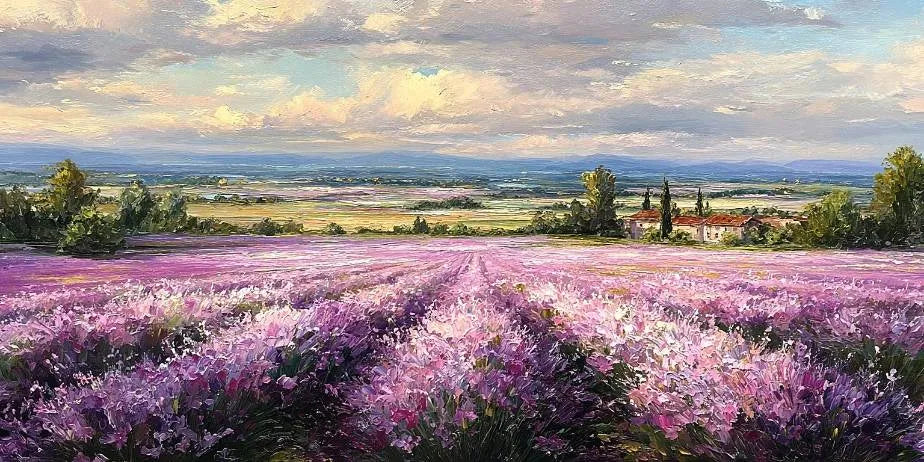 Lavender Estate Panoramic Canvas Print