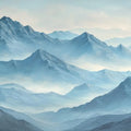 Moonlit Blue Peaks Panoramic Canvas Print