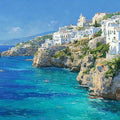 Azure Cliff Coast Panoramic Canvas Print