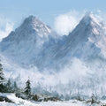 Winter Summit Veil Panoramic Canvas Print