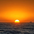 Amber Horizon Sea Panoramic Canvas Print