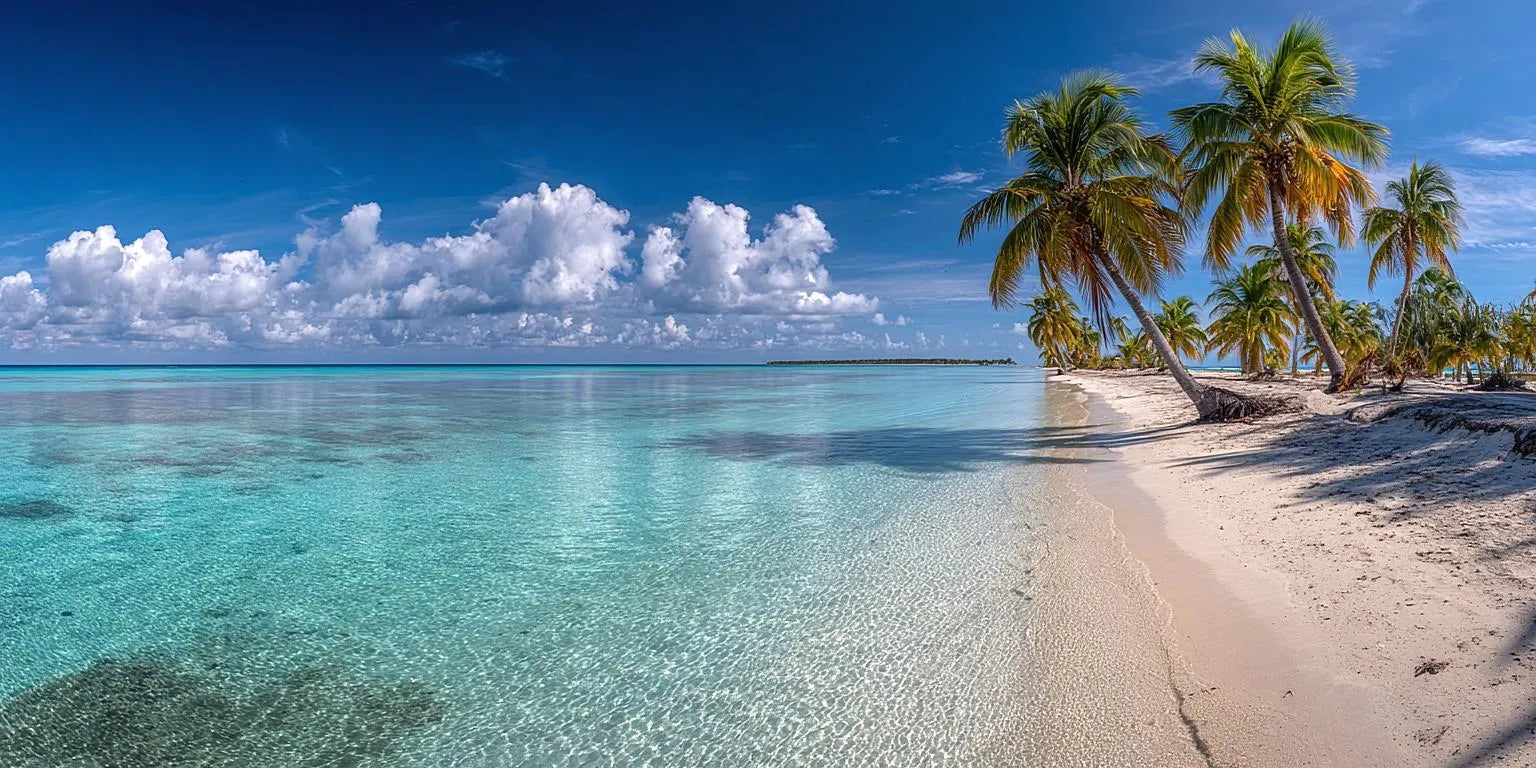 Crystal Palm Shore Panoramic Canvas Print