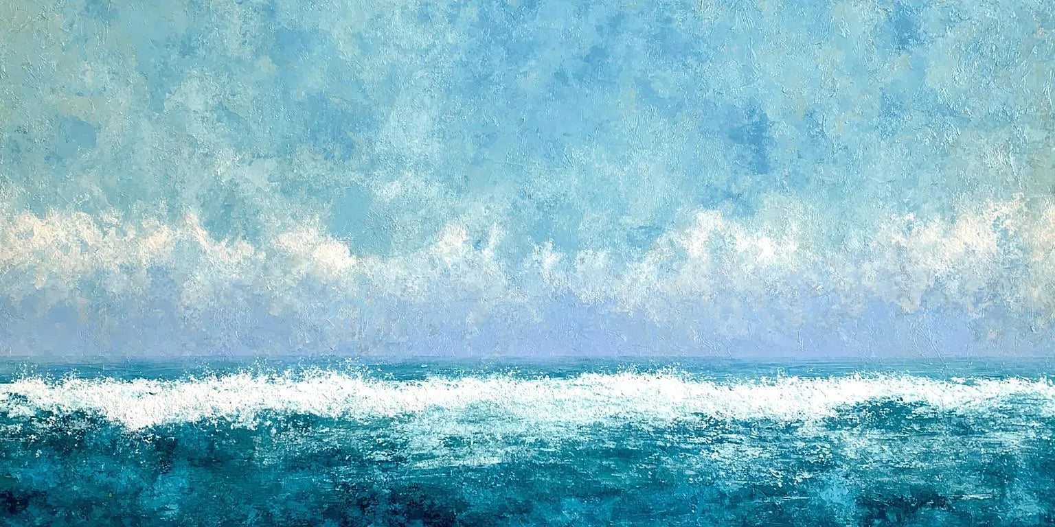 Seafoam Horizon Panoramic Canvas Print