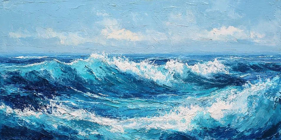 Rolling Ocean Energy Panoramic Canvas Print