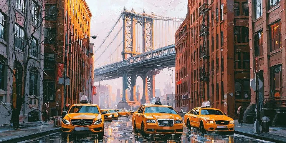 Urban Golden Rush Panoramic Canvas Print