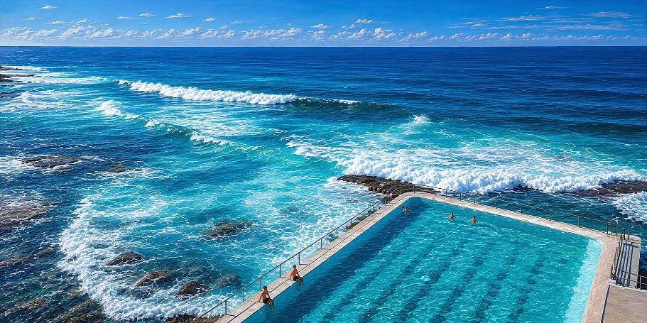 Bondi Beach Icebergs Ocean Pool Panoramic Canvas Print