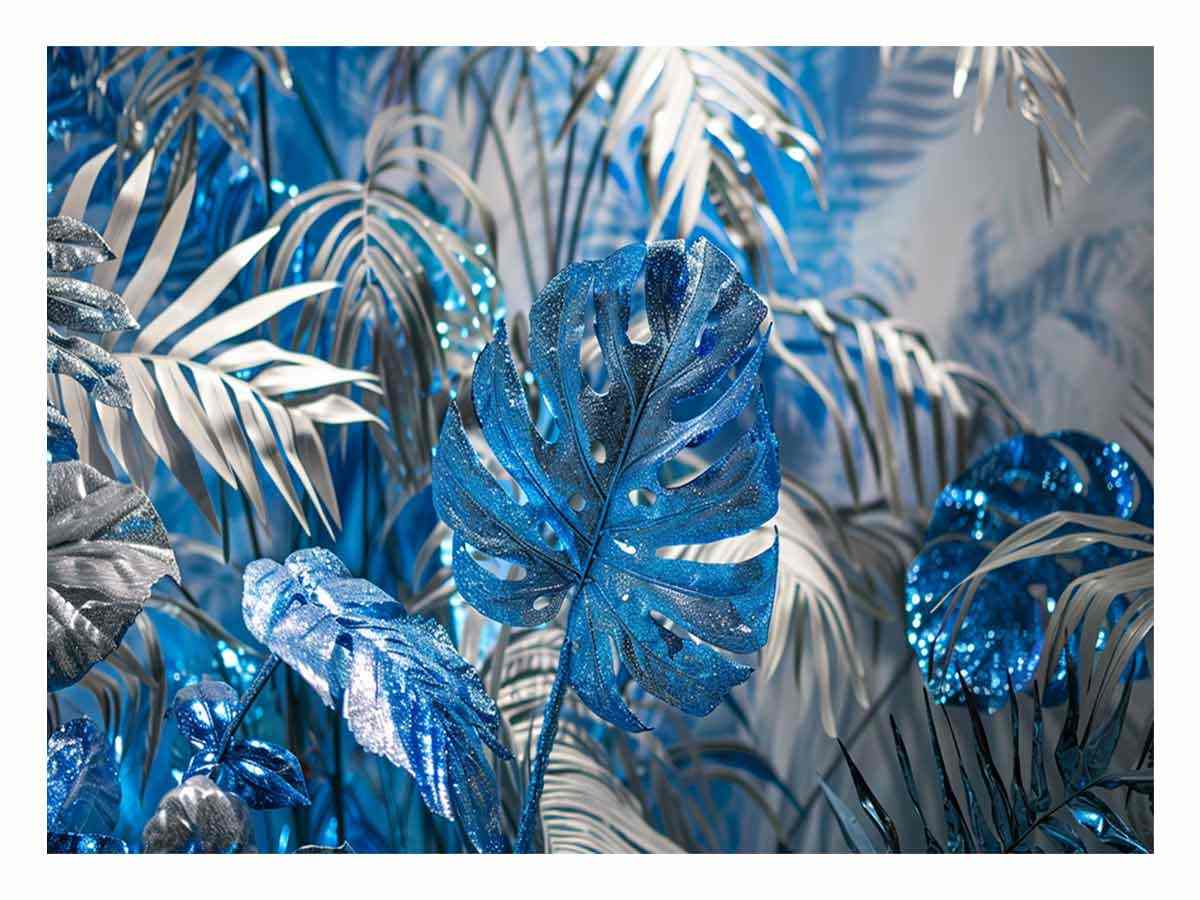 blue-tropical-leaf-canvas-art-sunm407