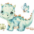 Playful Baby Dinosaur Portrait – Charming Prehistoric Character