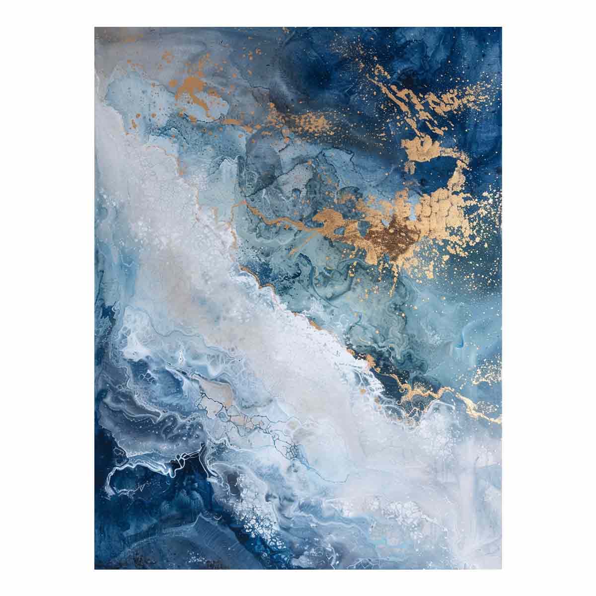 Blue and Gold Luxe Abstract