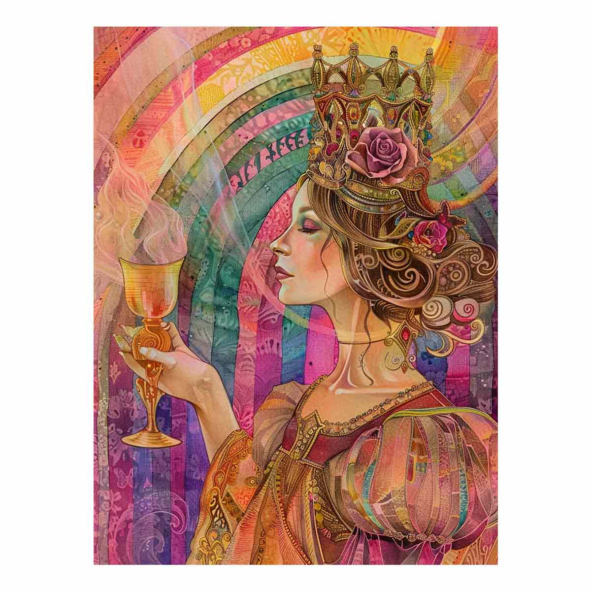 Goddess of the Rose – Mythic Floral Portrait