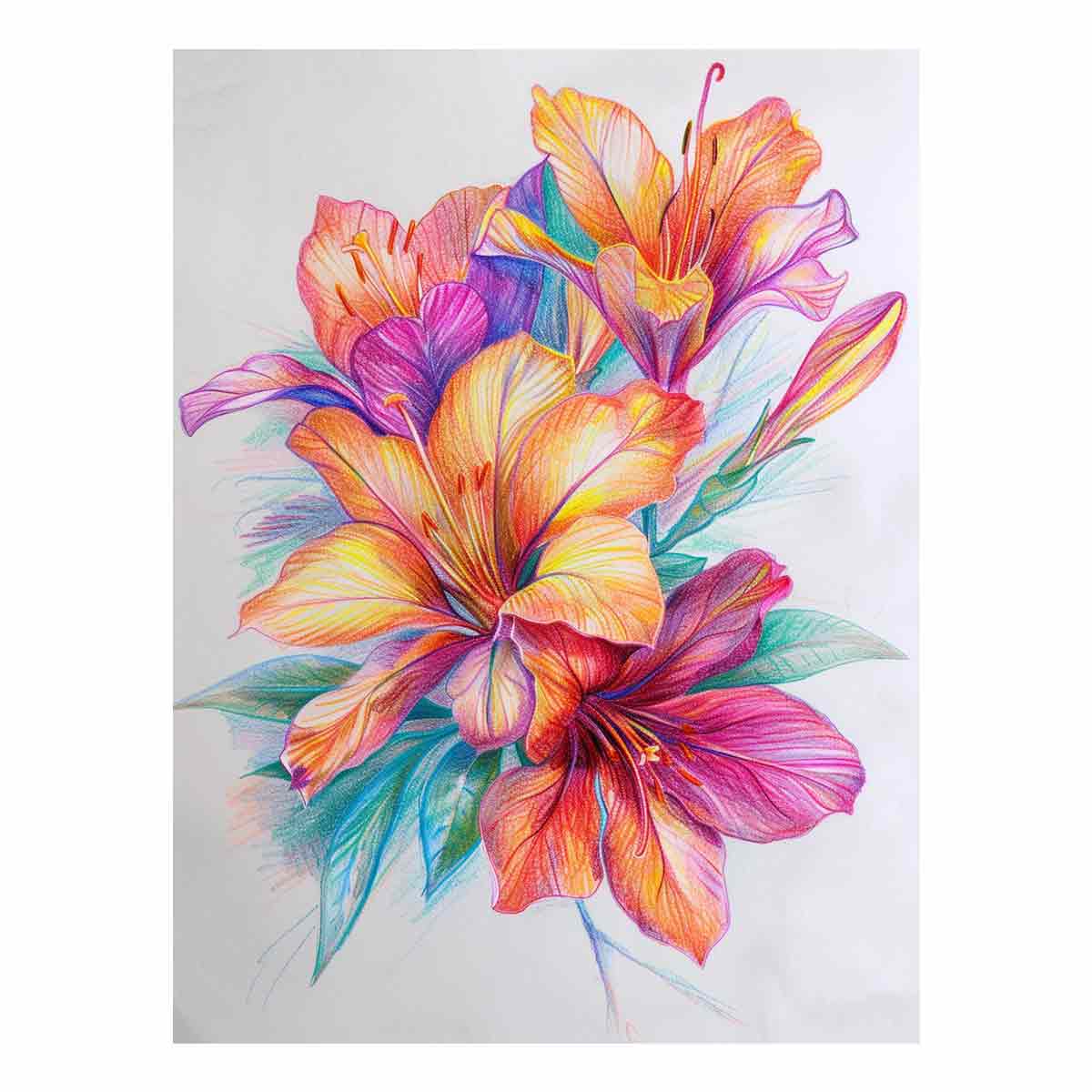 Vibrant Abstract Multicolour Floral Bloom Wall Art – Museum Quality Canvas