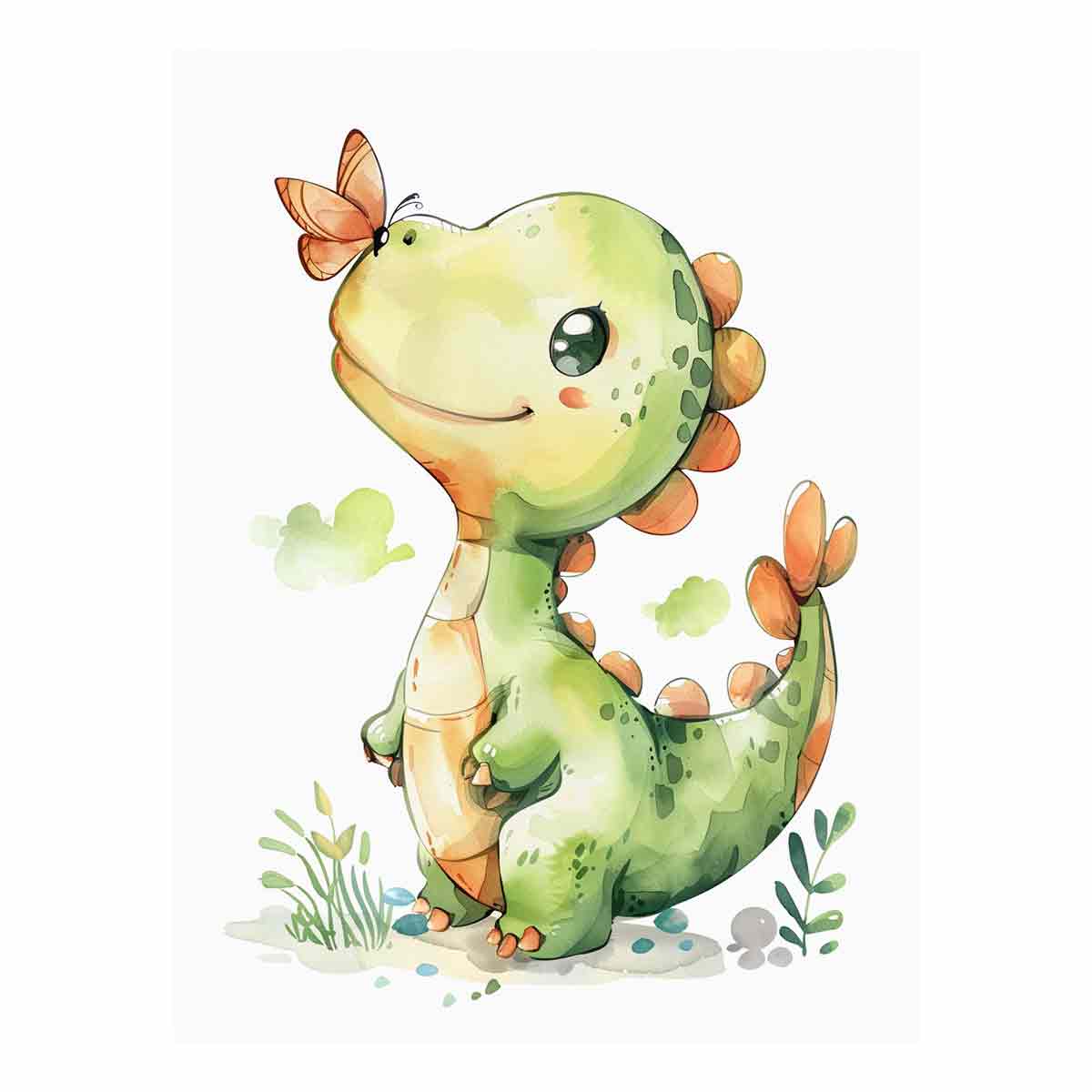 green-dinosaur-orange-butterfly-nursery-canvas-print-sunm531.jpg