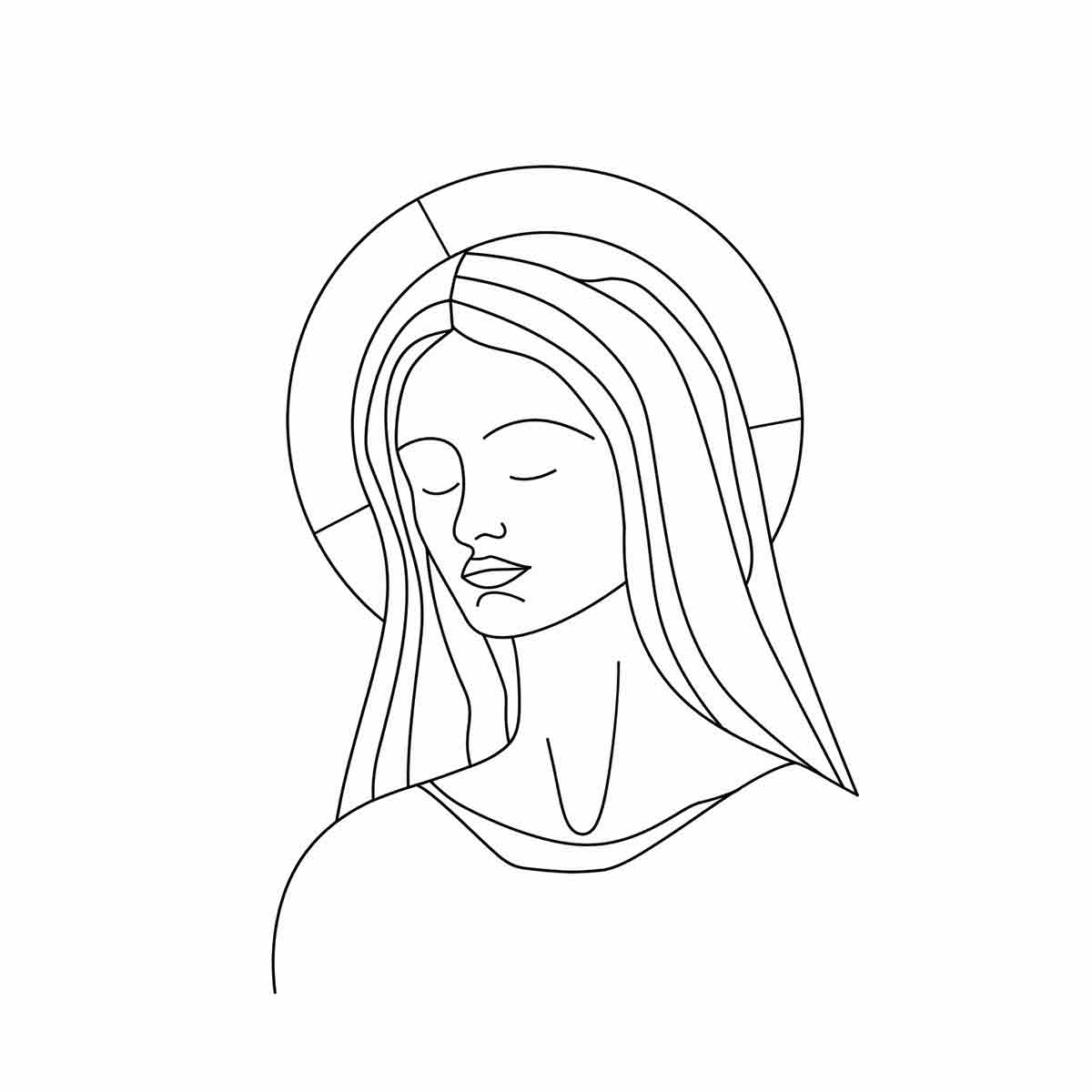 Sacred Virgin Mary Devotional Portrait