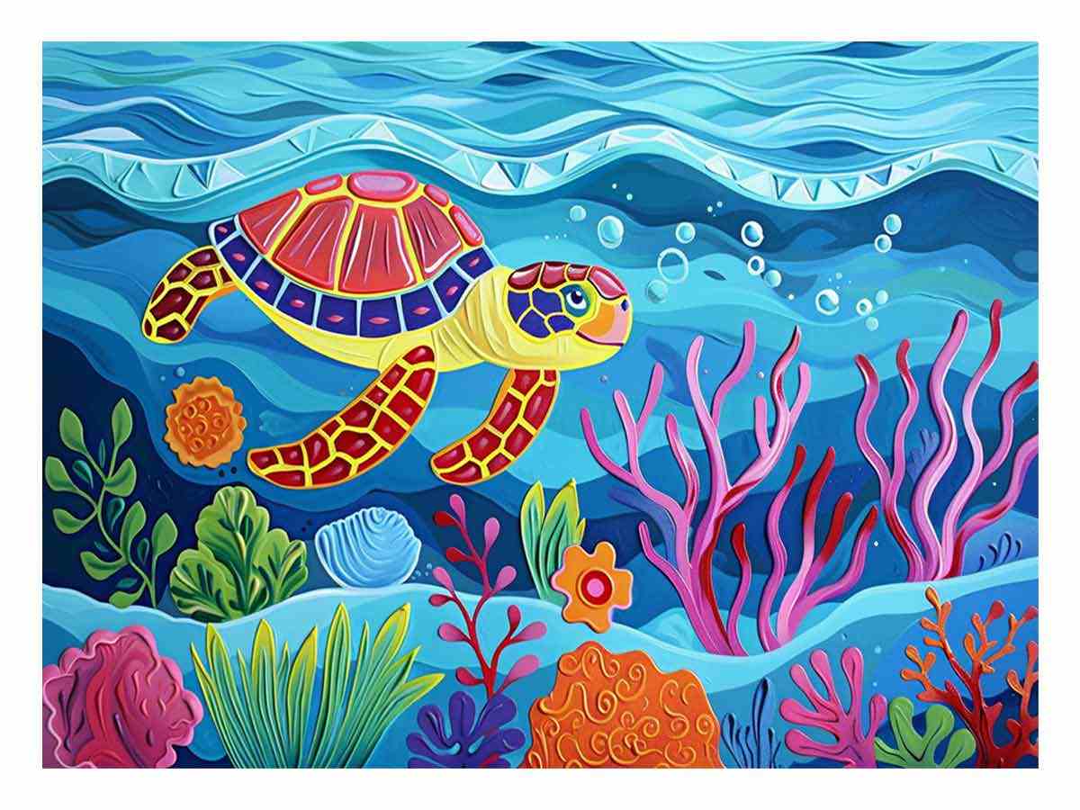 Graceful Sea Turtle Ocean Drift