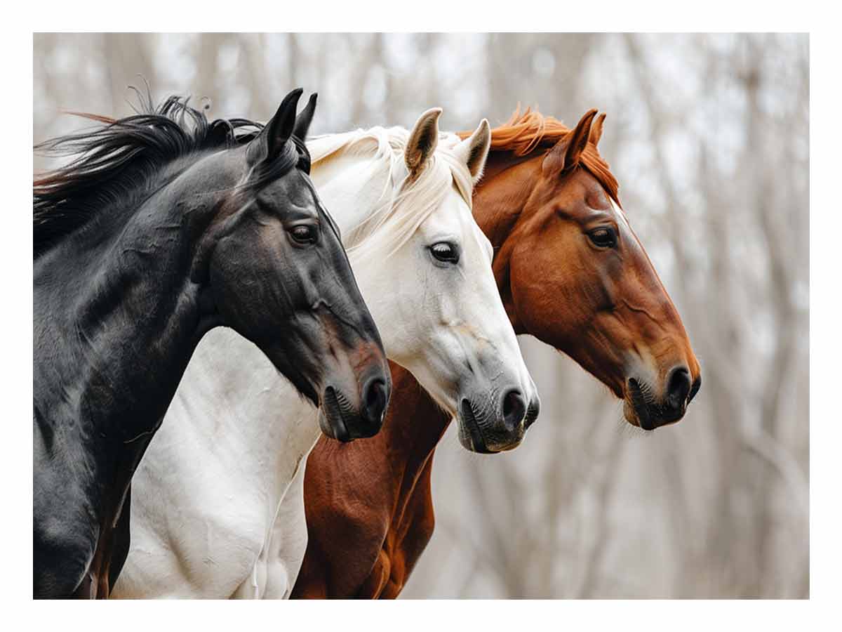 Three Horses in Motion