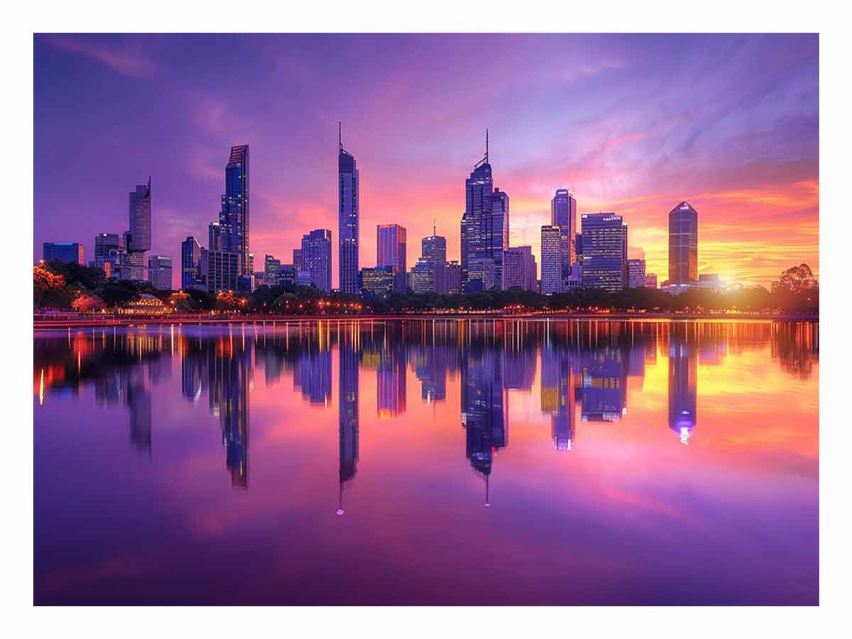 Perth Skyline at Dusk – Urban Vista Expression
