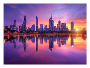 Perth Skyline at Dusk – Urban Vista Expression