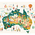 Colourful Australia Cultural Map
