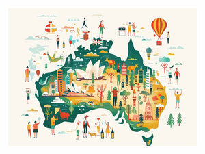 Colourful Australia Cultural Map