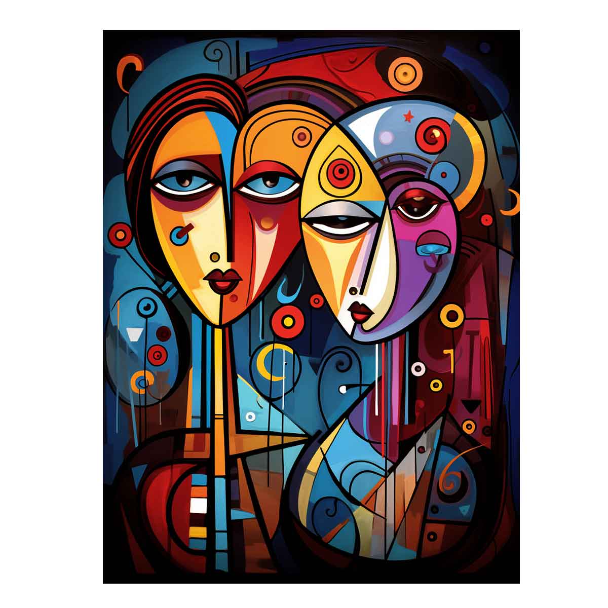 Abstract Lovers Framed 