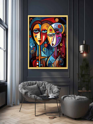 Abstract Lovers Framed 