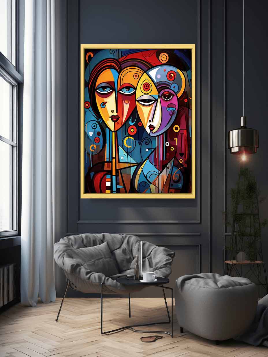 Abstract Lovers Framed 
