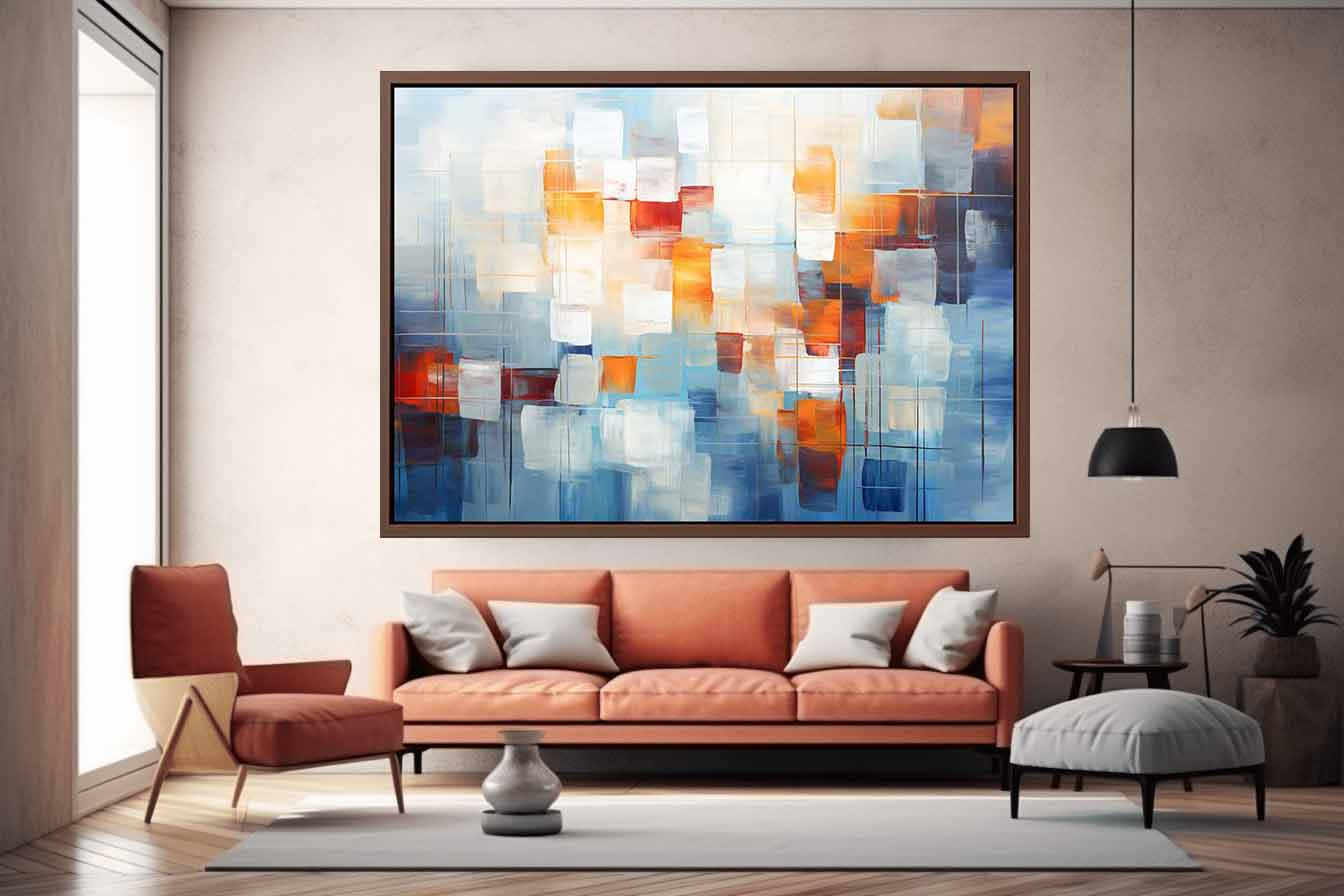 Orange Brown Abstract Squares