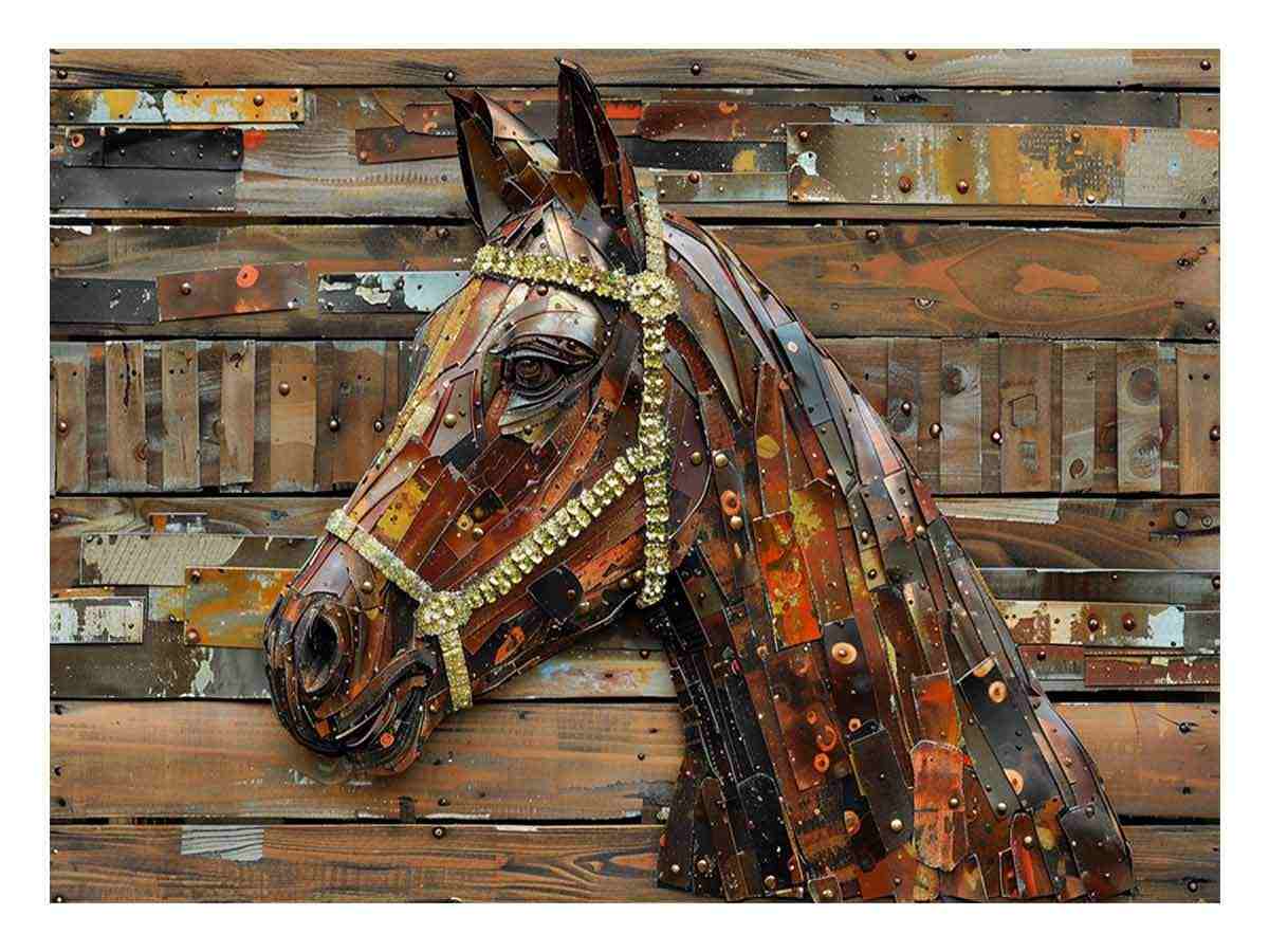 Textured 3D horse canvas artwork for rustic modern Australian interior styling