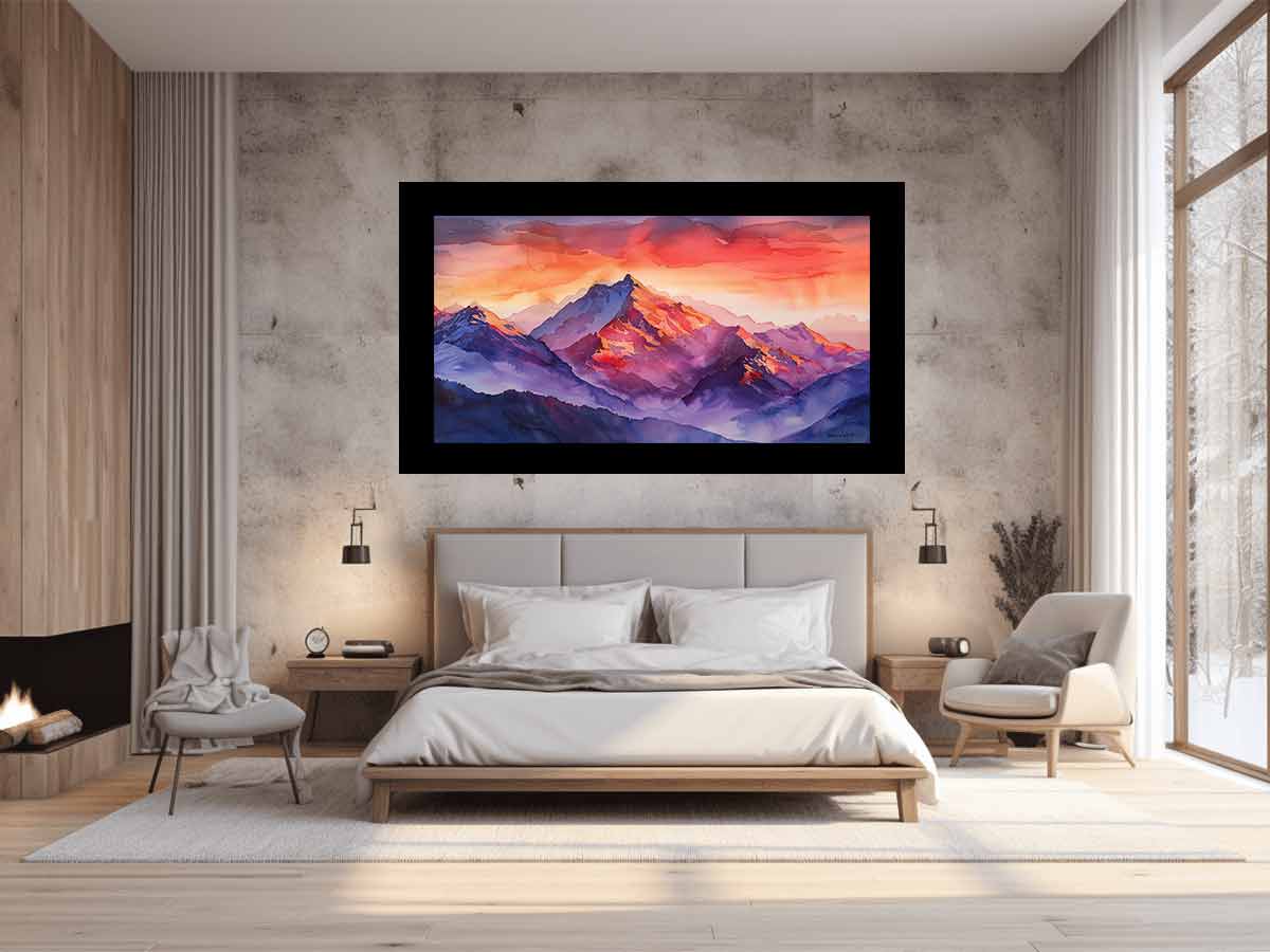Watercolor mountains