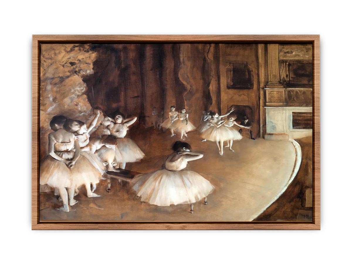 The Dance Class - The Rehearsal of the Ballet on Stage  by Edgar Degas  Poster